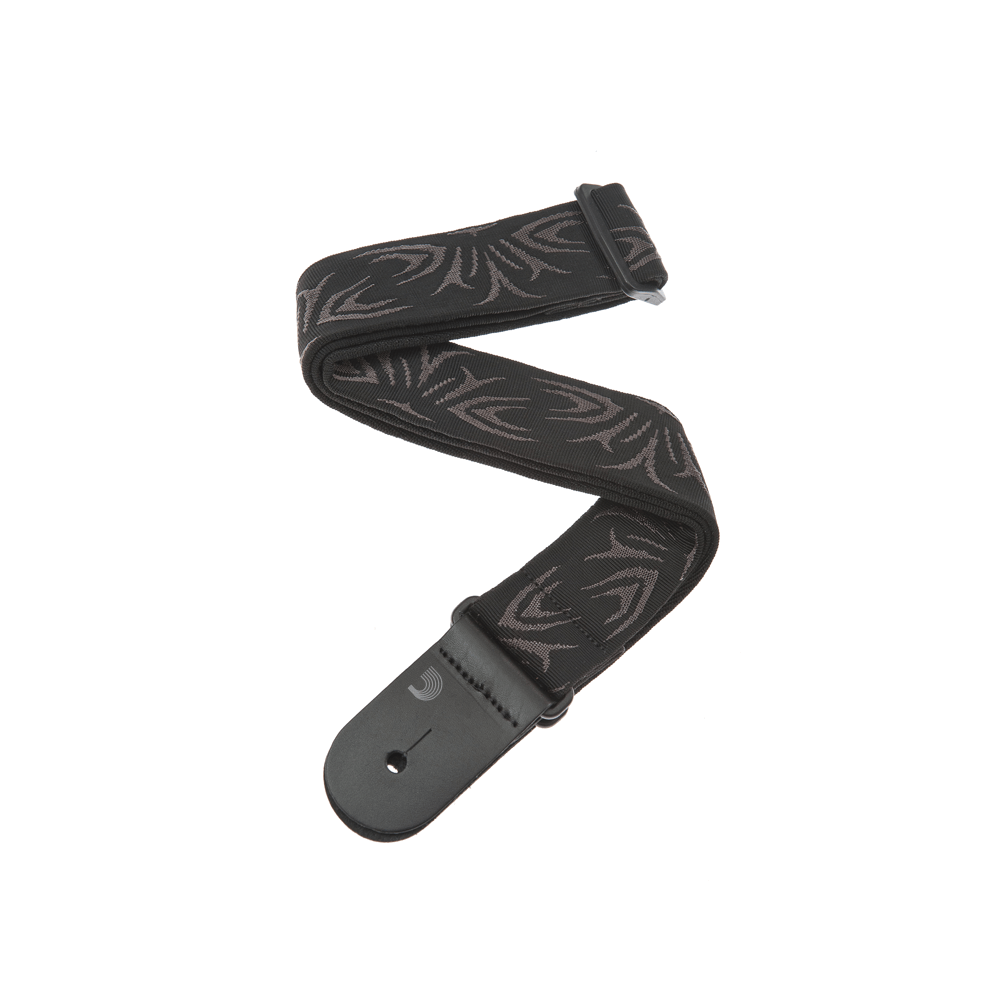 D'Addario Woven Guitar Strap, Black/Grey Tattoo