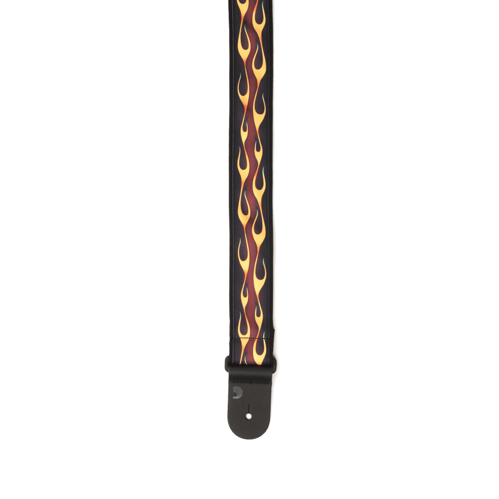 D'Addario Hot Rod Flame Guitar Strap, Red