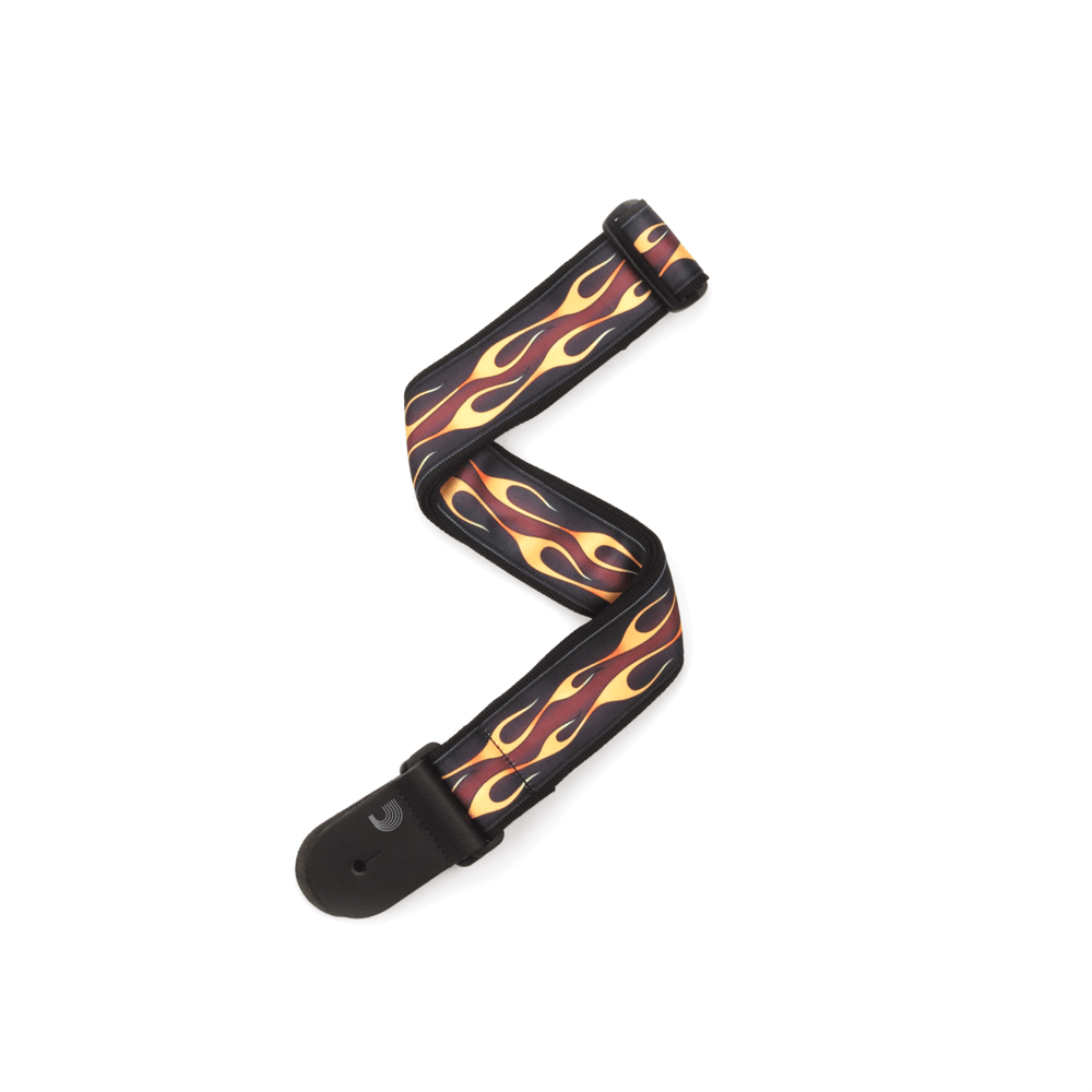 D'Addario Hot Rod Flame Guitar Strap, Red