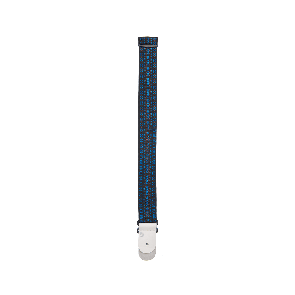 D'Addario Woven Guitar Strap, Hootenanny, Blue/Black