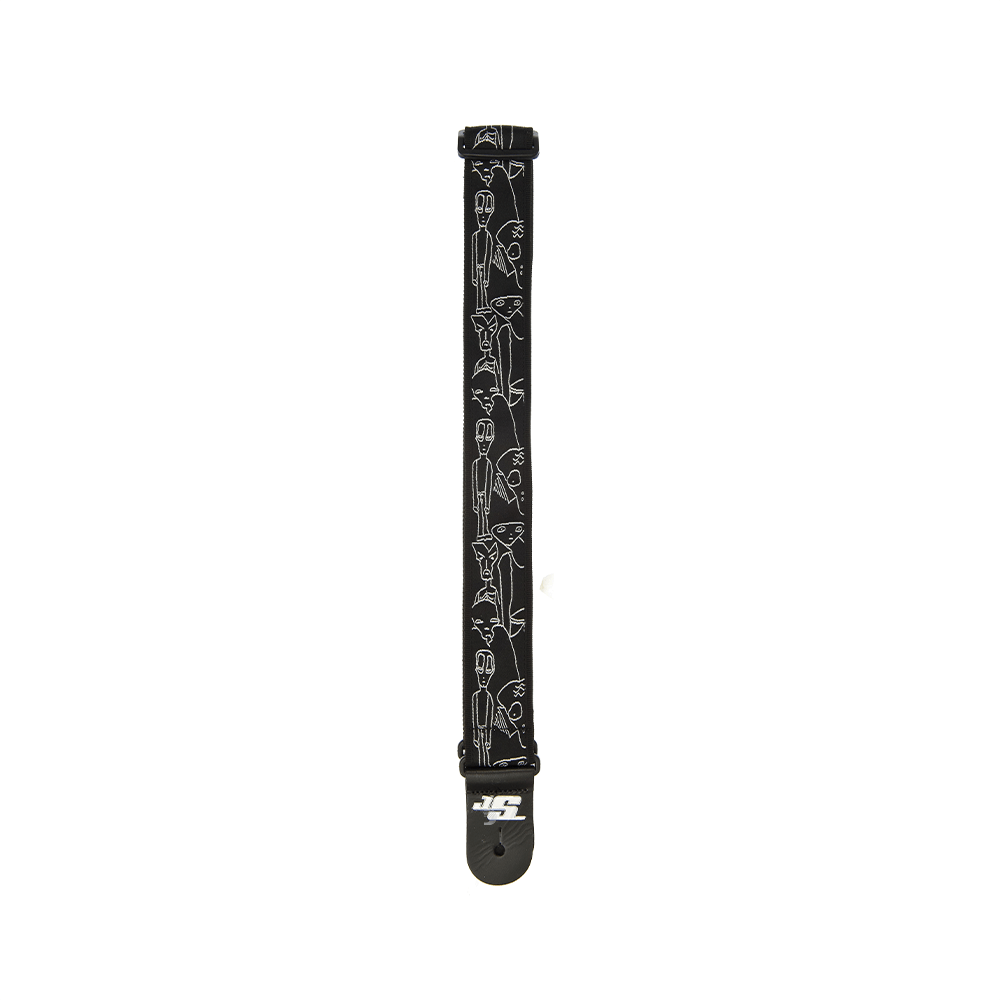 D'Addario Joe Satriani Guitar Strap, Silver Sketches