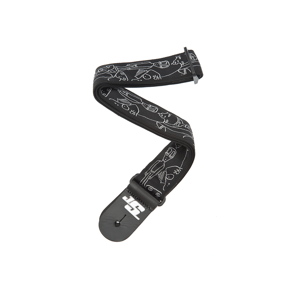 D'Addario Joe Satriani Guitar Strap, Silver Sketches