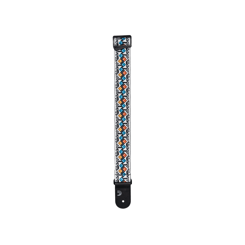 D'Addario Eco Jacquard Woven Guitar Strap, White