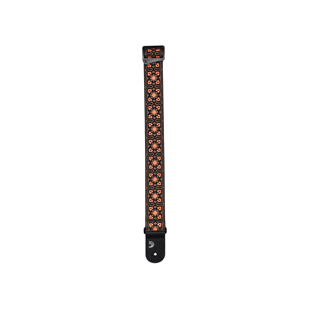D'Addario Eco Woven Guitar Strap, Brown & Orange