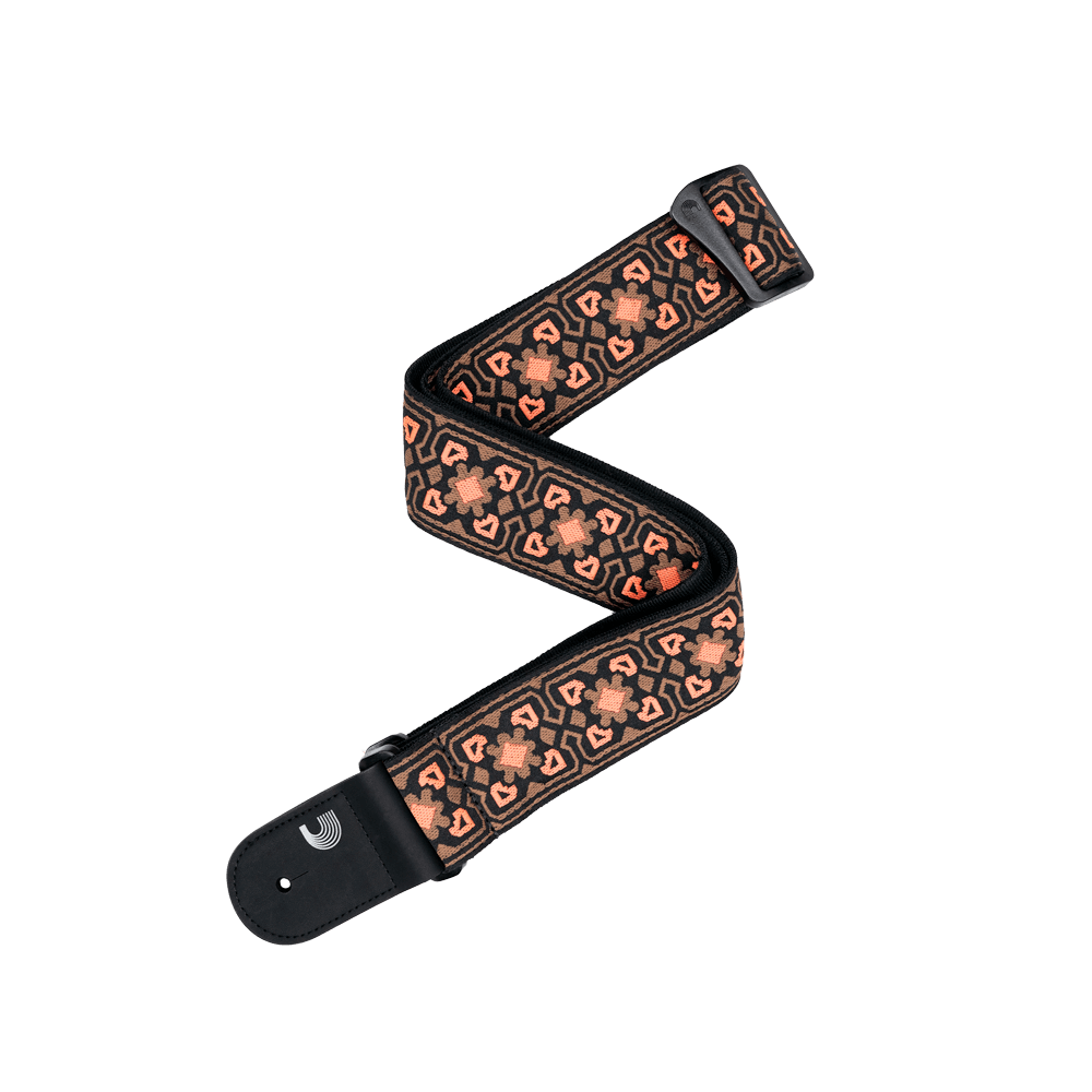 D'Addario Eco Woven Guitar Strap, Brown & Orange
