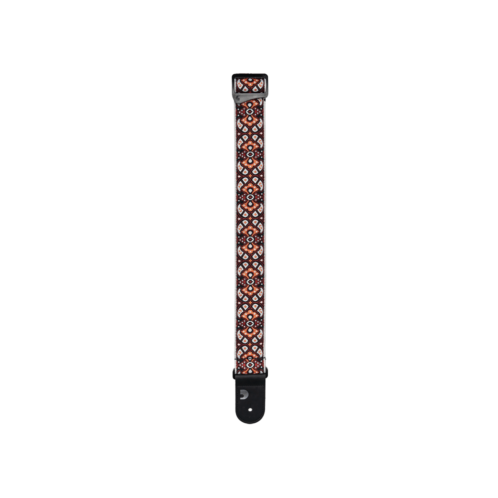 D'Addario Eco Woven Guitar Strap, Red & Orange