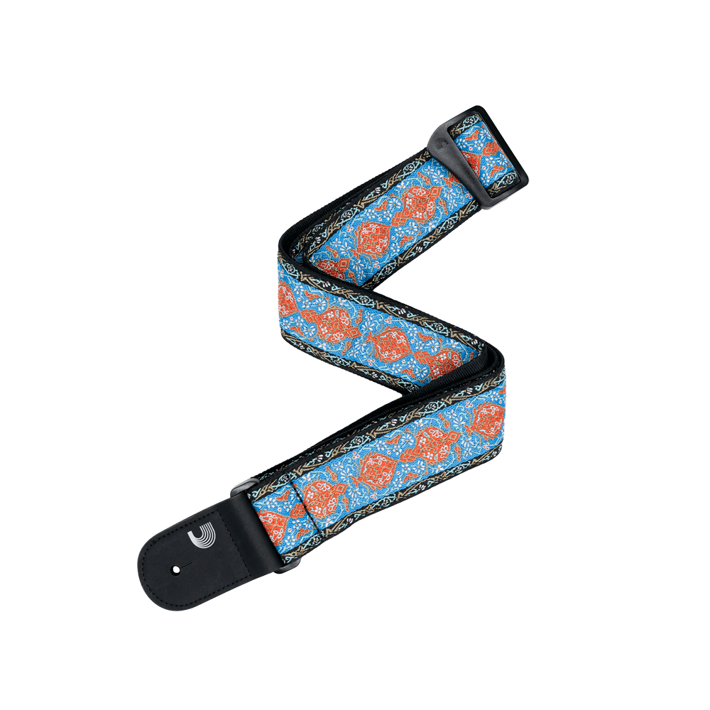 D'Addario Eco Woven Guitar Strap, Blue & Orange