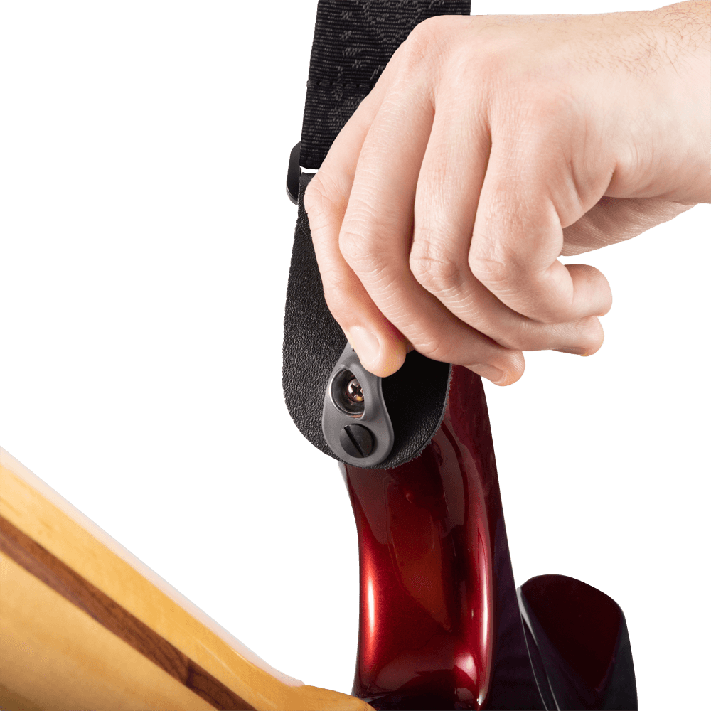 D'Addario Pad Lock Woven Guitar Strap, Monterey Black Tubular