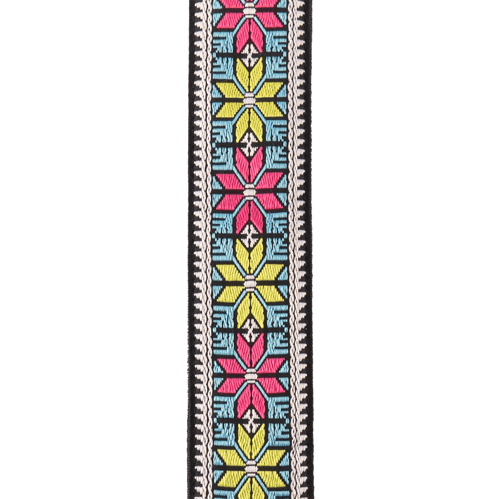 D'Addario Pad Lock Woven Guitar Strap, Parallel Flowers