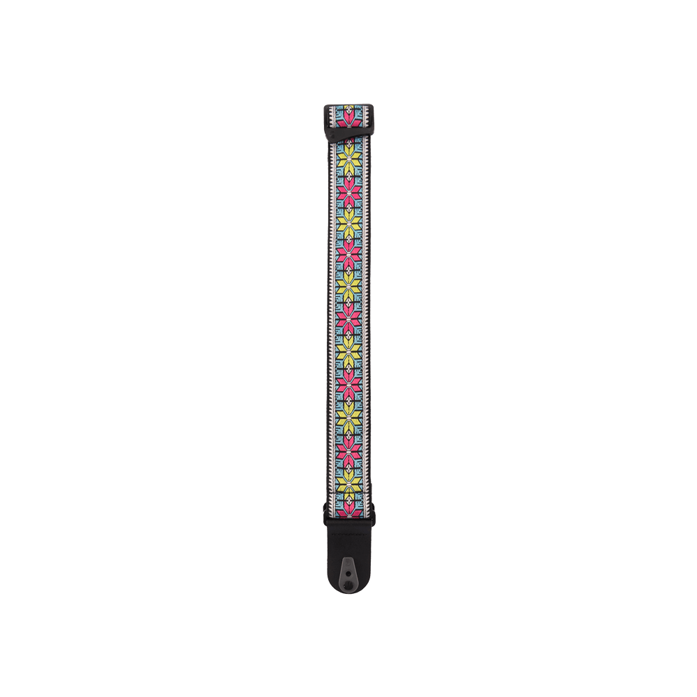 D'Addario Pad Lock Woven Guitar Strap, Parallel Flowers