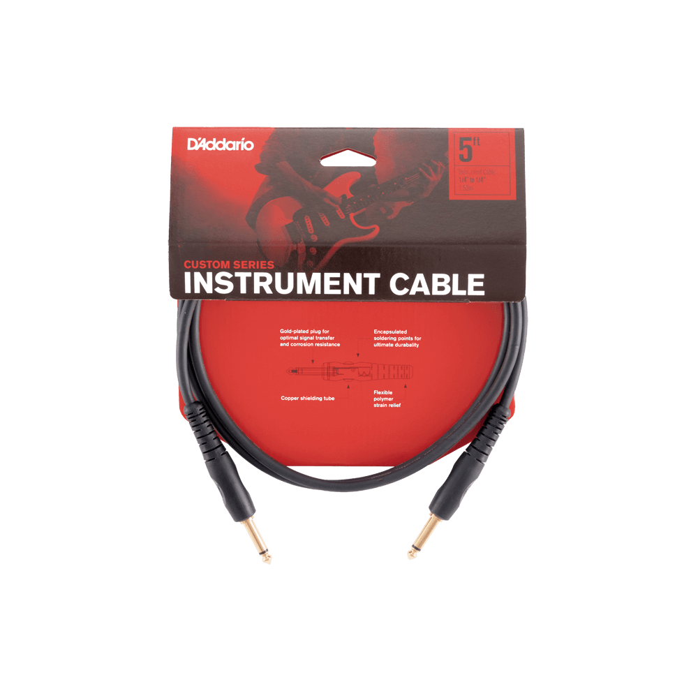 D'Addario Custom Series Instrument Cable, 5 feet