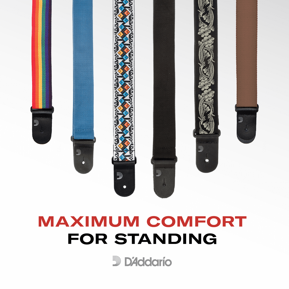 D'Addario Woven Guitar Strap, Monterey Black Tubular