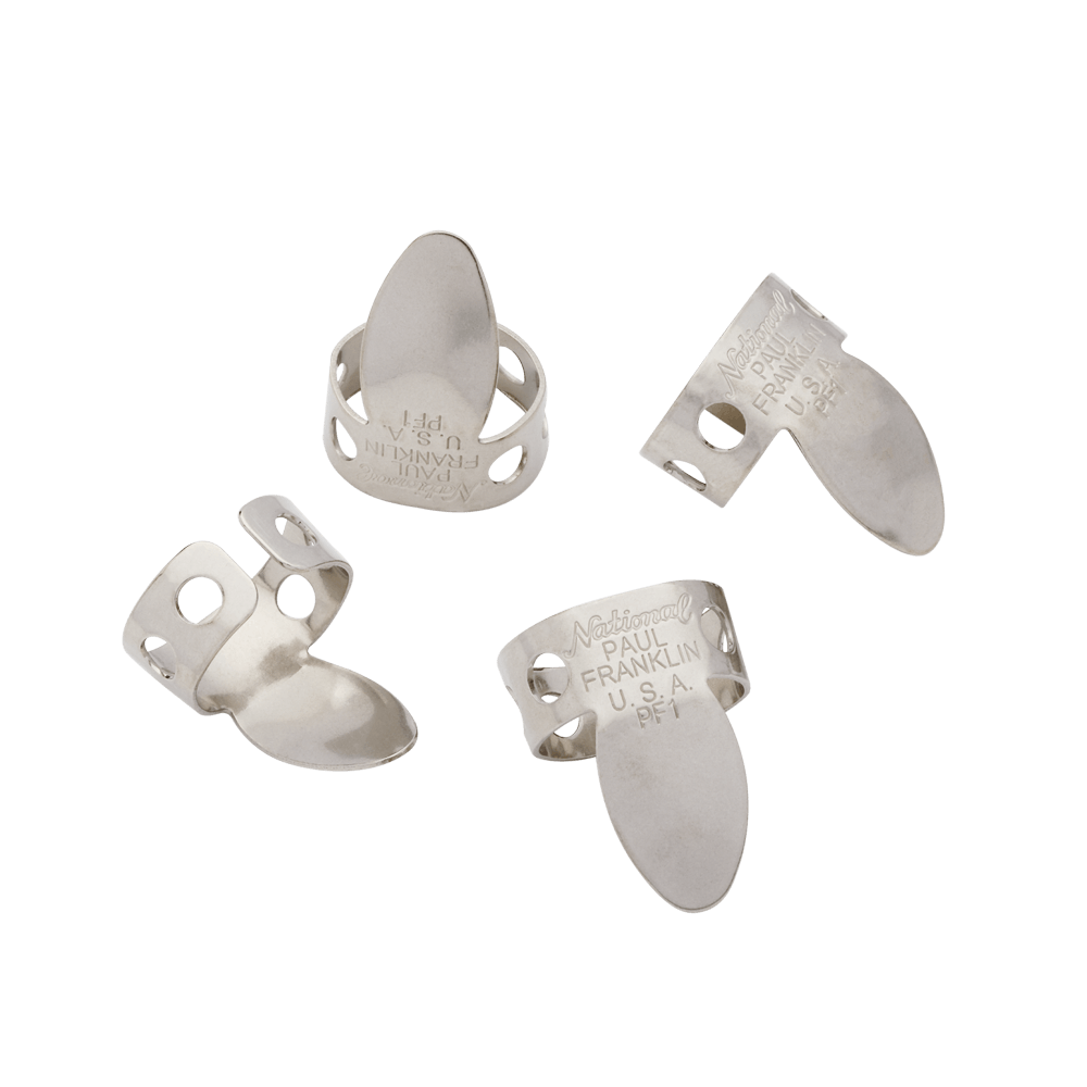 D'Addario Paul Franklin National Finger Picks, Nickel 4-Pack