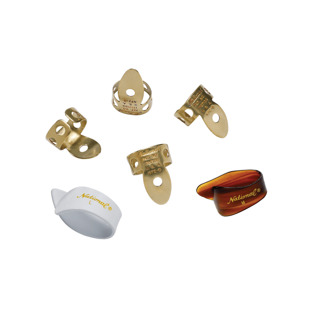 D'Addario National Brass Finger Pick Bundle - 6 pack