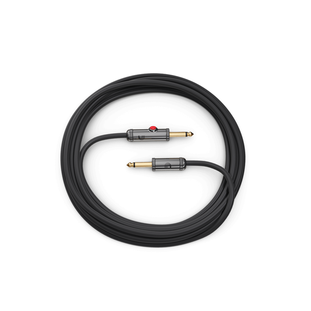 D'Addario Circuit Breaker Instrument Cable with Latching Cut-Off Switch, Straight Plug, 15 feet