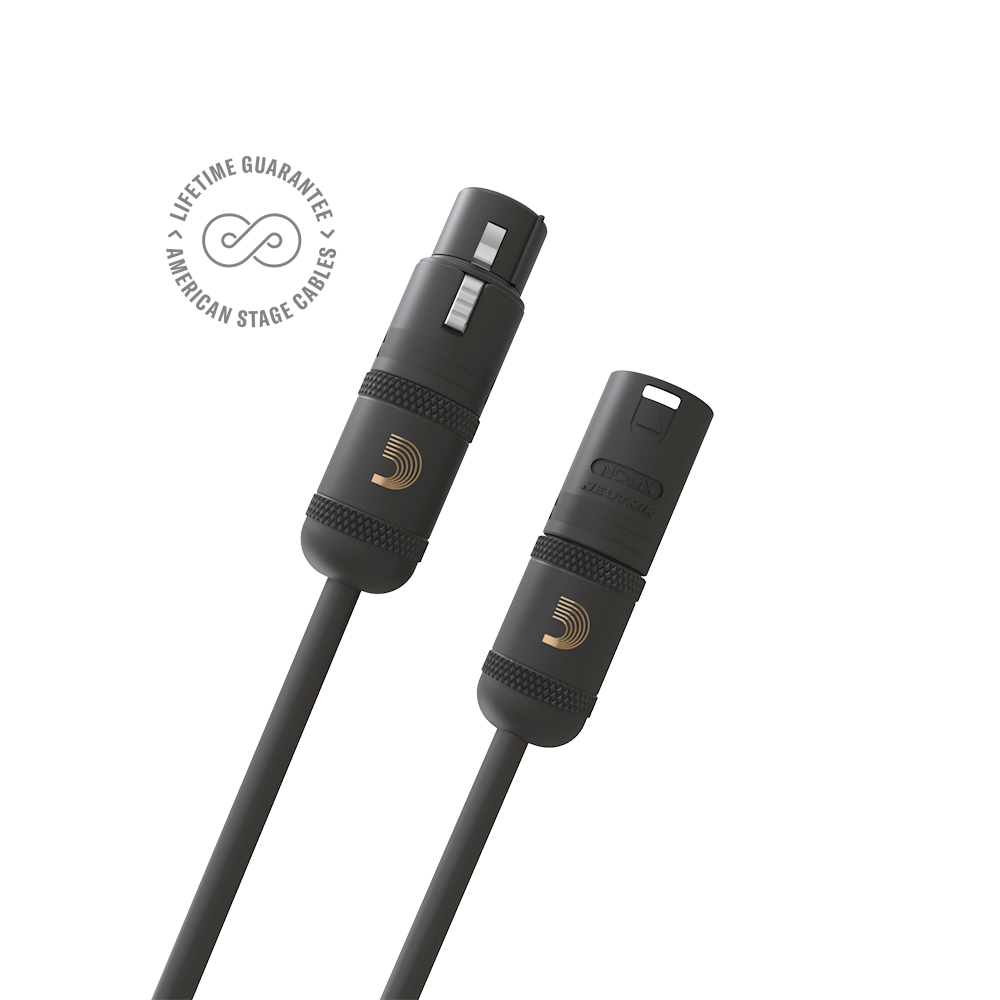 D'Addario American Stage XLR Microphone/Powered Speaker Cable, XLR to XLR - 5ft.