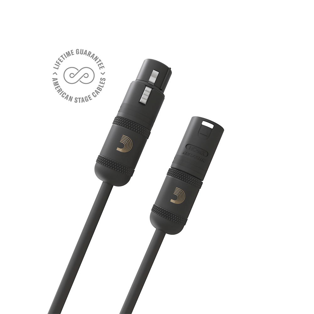 D'Addario American Stage XLR Microphone/Powered Speaker Cable, XLR to XLR - 10ft.