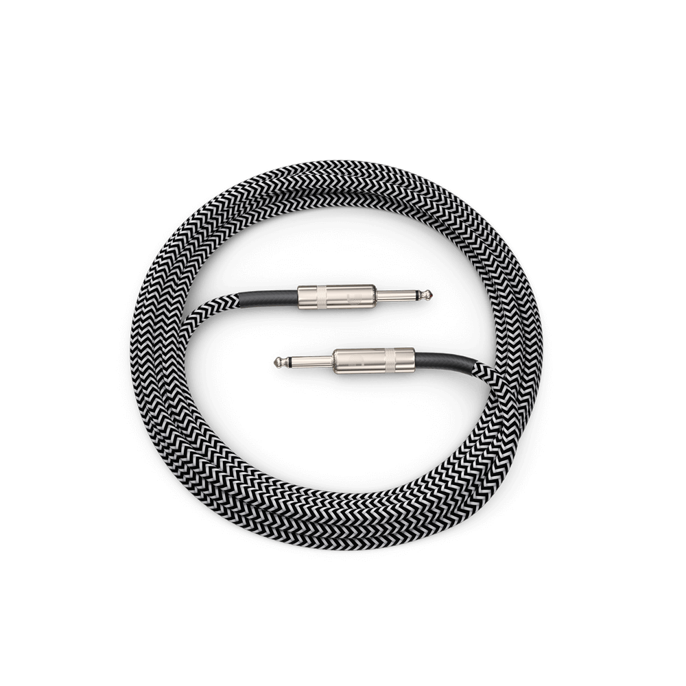D'Addario Custom Series Braided Instrument Cable, Grey, 15'