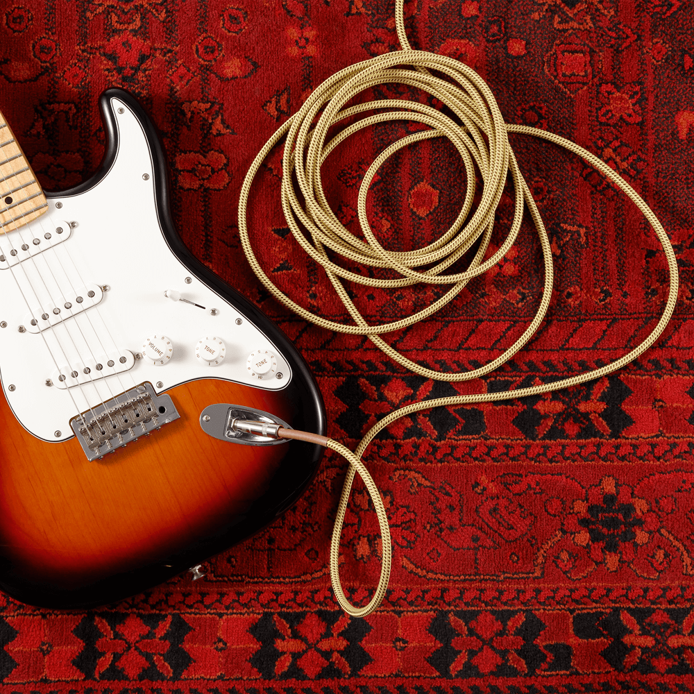 D'Addario Custom Series Braided Instrument Cable, Tweed, 15'