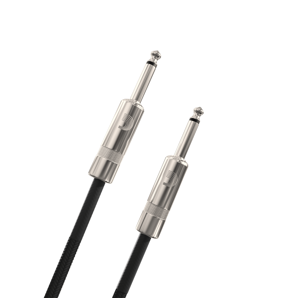 D'Addario Custom Series Braided Instrument Cable, Black, 20'