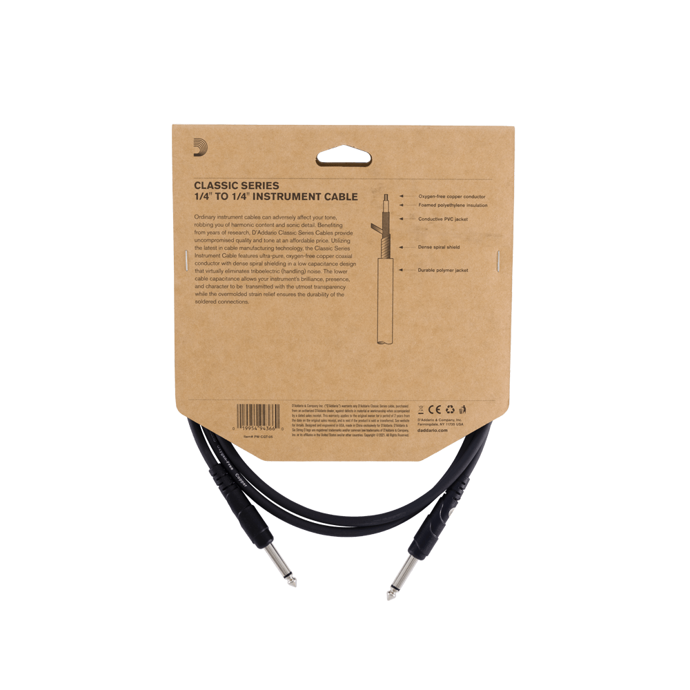 D'Addario Classic Series Instrument Cable, 10 feet