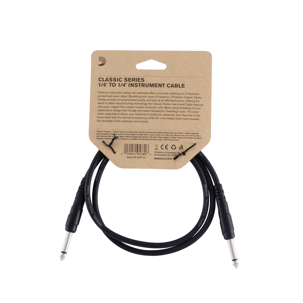 D'Addario Classic Series Patch Cable, 3 Feet