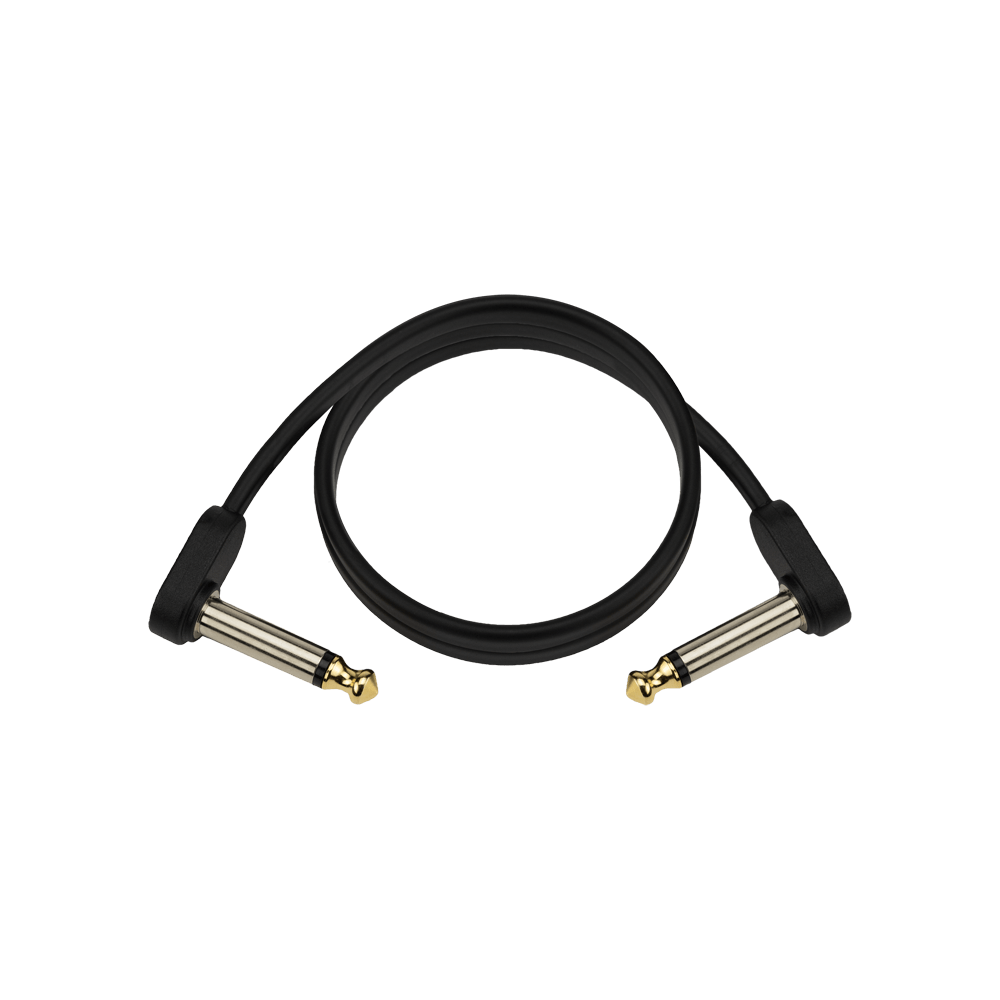 D'Addario Flat Patch Cable, 2ft Right Angle Single PK