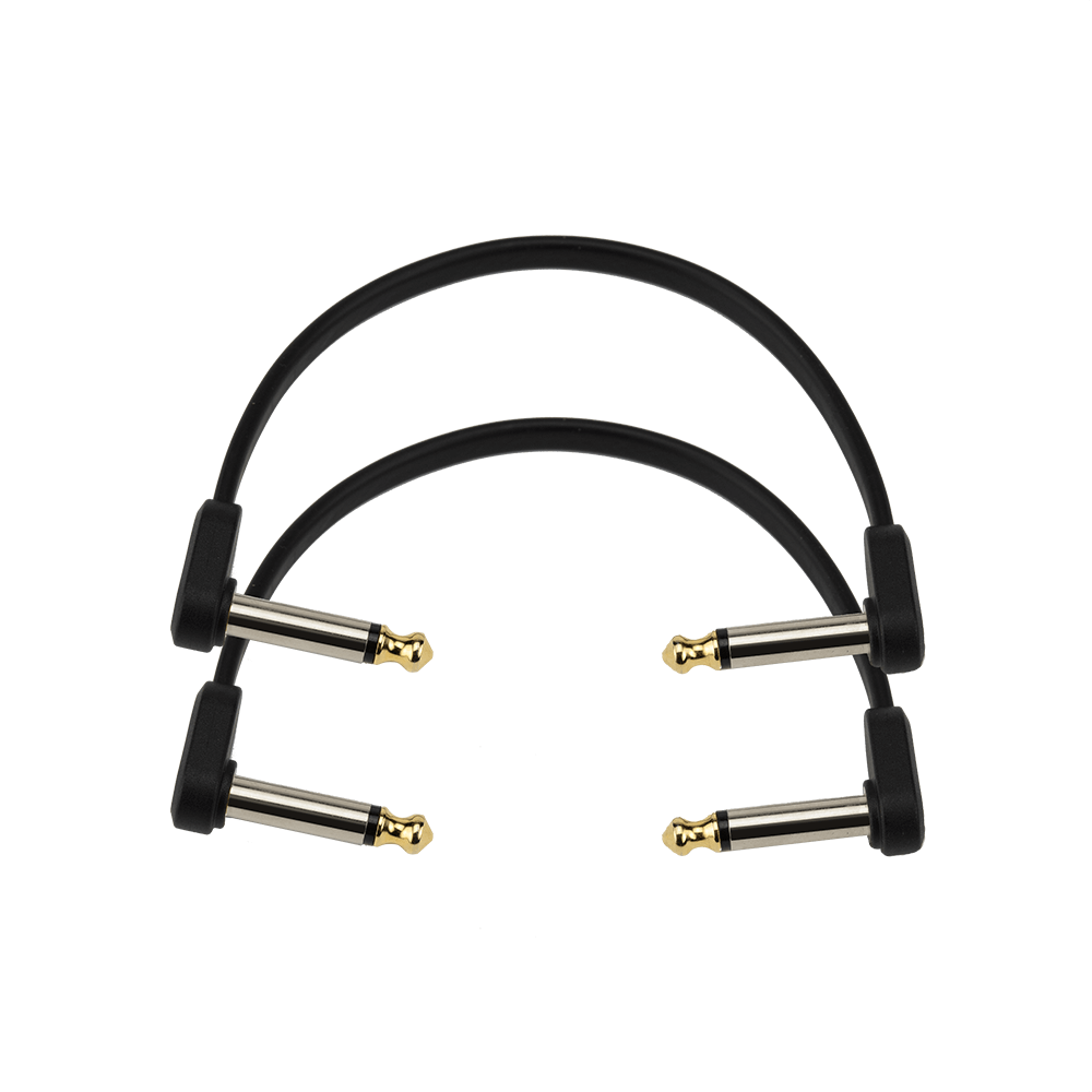D'Addario Flat Patch Cable, 6in Right Angle, Twin PK