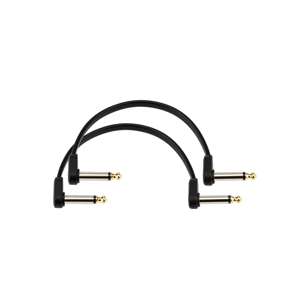 D'Addario Flat Patch Cable, 6in Offset Right Angle, Twin PK