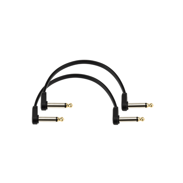 D'Addario Flat Patch Cable, 6in Offset Right Angle, Twin PK