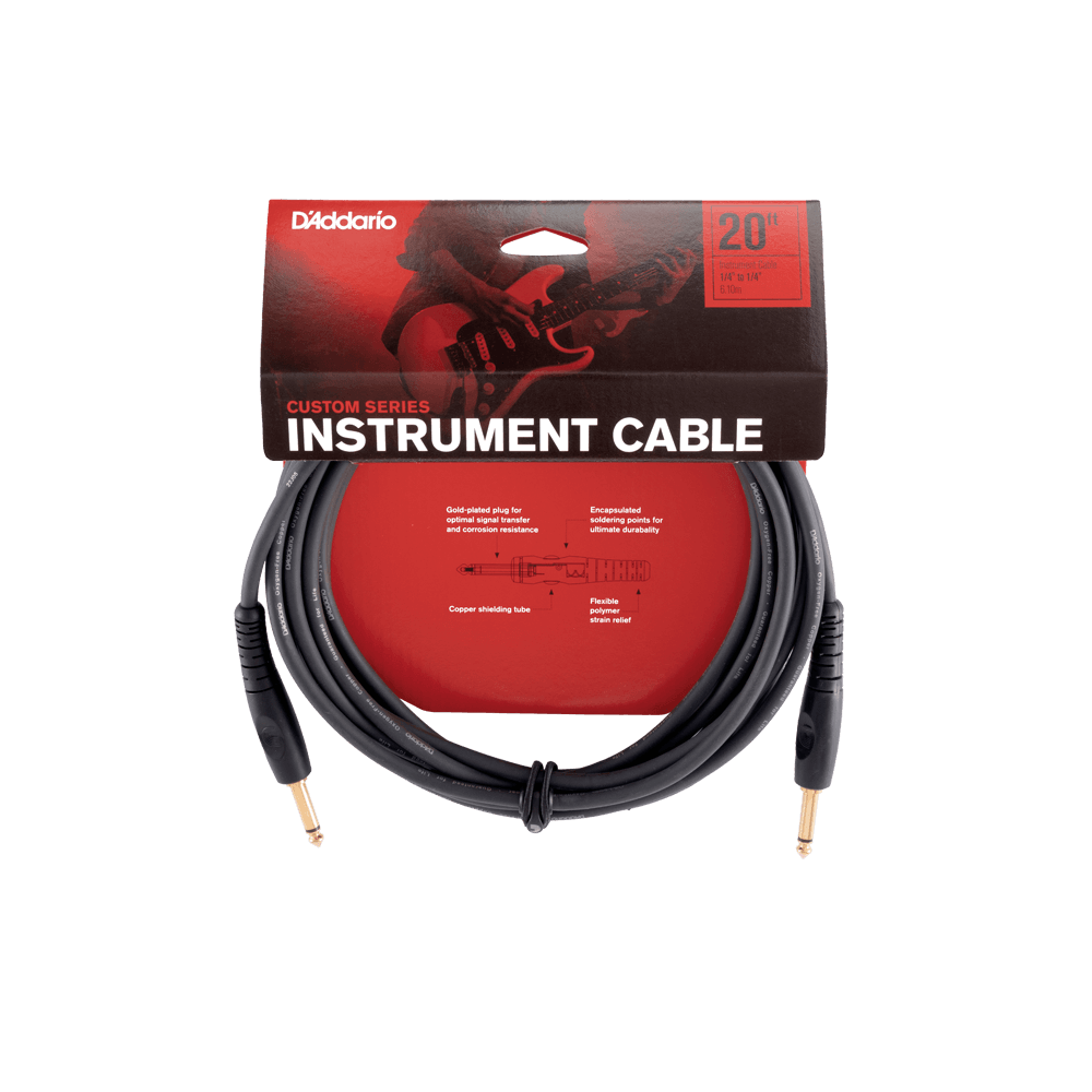 D'Addario Custom Series Instrument Cable, 20 feet