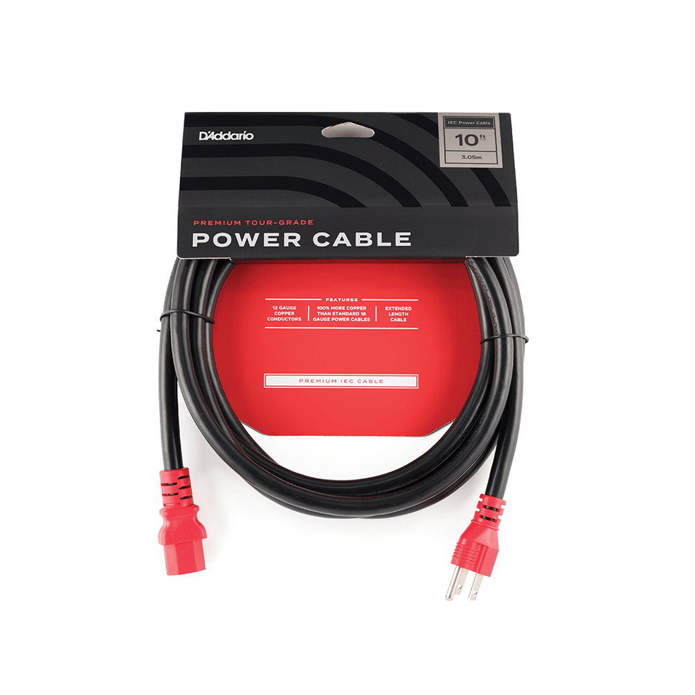 D'Addario IEC to NEMA Plug Power Cable, 10FT (North America)