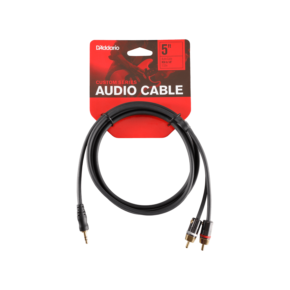 D'Addario Dual RCA to Stereo Mini Cable, 5 feet