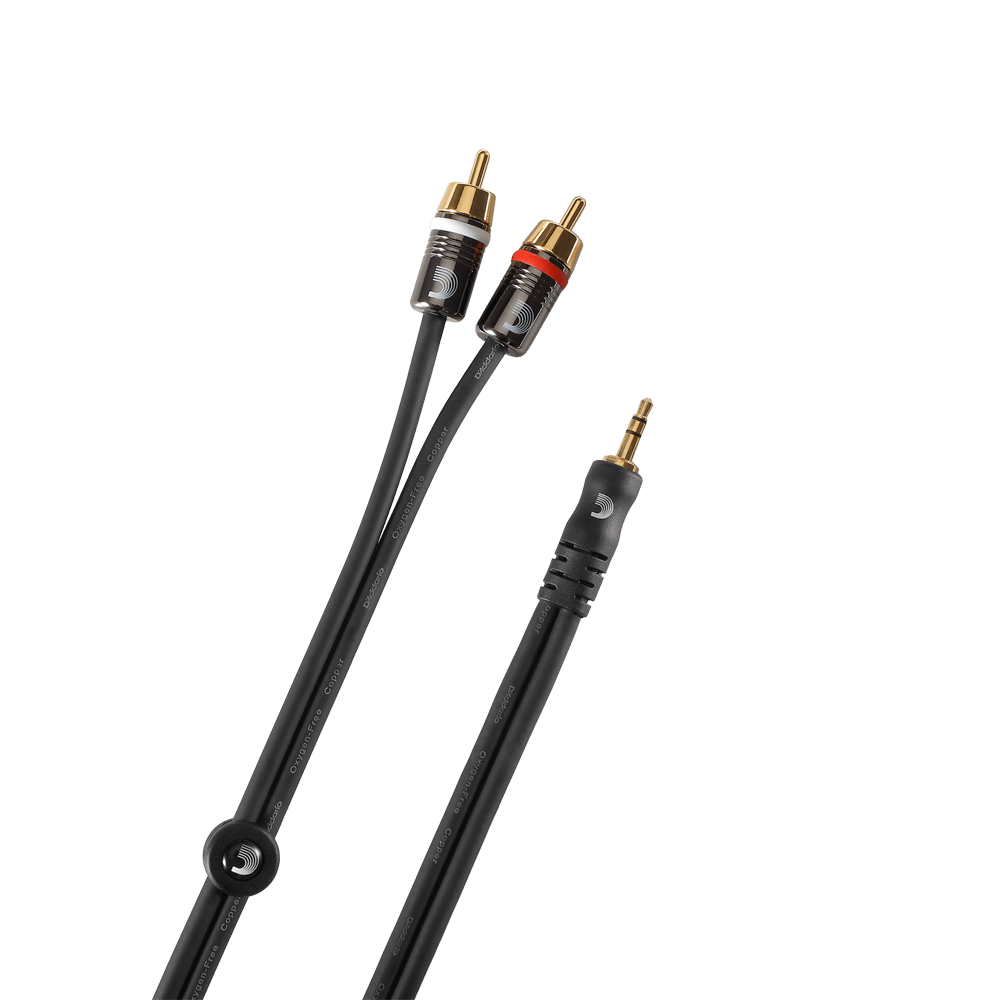 D'Addario Dual RCA to Stereo Mini Cable, 5 feet