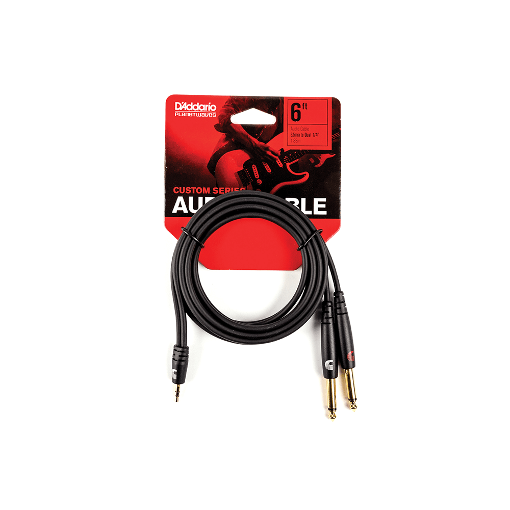 D'Addario Custom Series 1/8” to Dual 1/4” Audio Cables