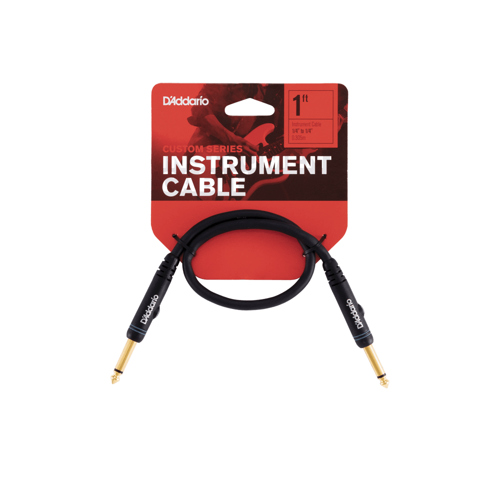 D'Addario Custom Series Patch Cable, 1 foot
