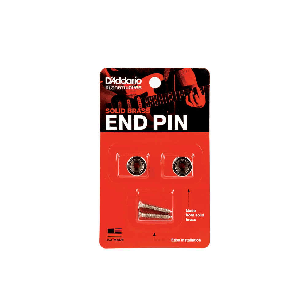 D'Addario Solid Brass End Pins - Chrome (Pair)