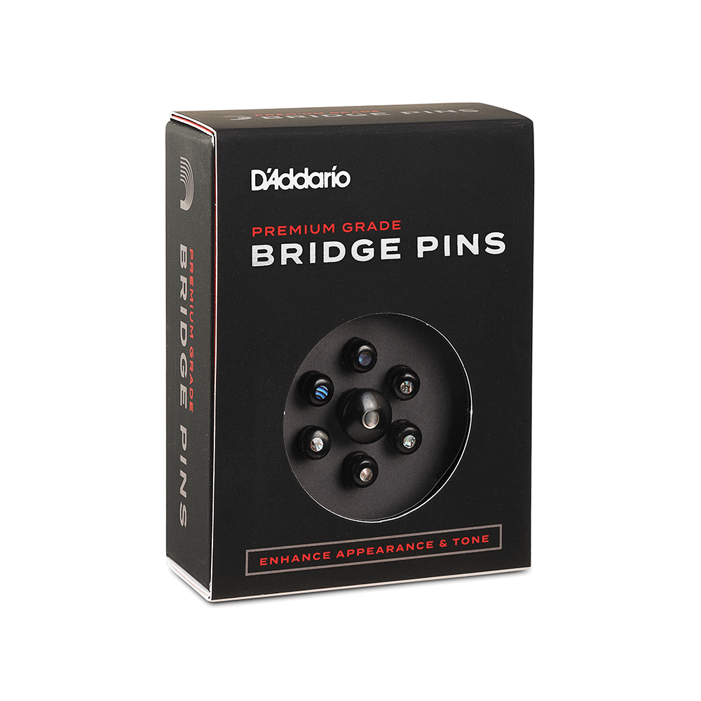 D'Addario Ebony Bridge Pins with End Pin Set, Abalone Inlay