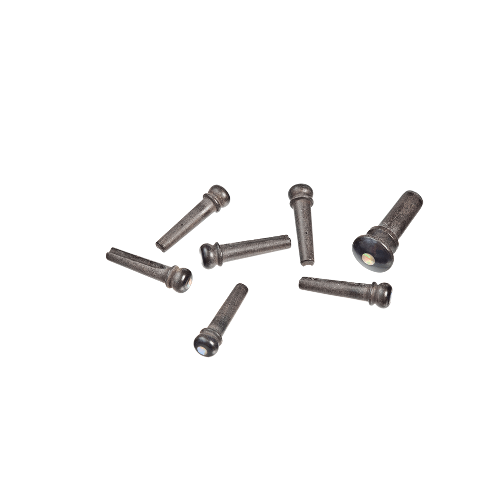 D'Addario Ebony Bridge Pins with End Pin Set, Abalone Inlay