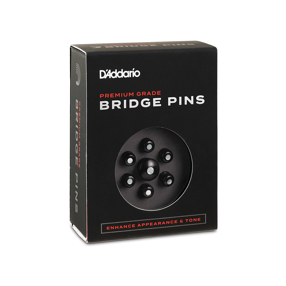 D'Addario Ebony Bridge Pins with End Pin Set, Pearl Inlay