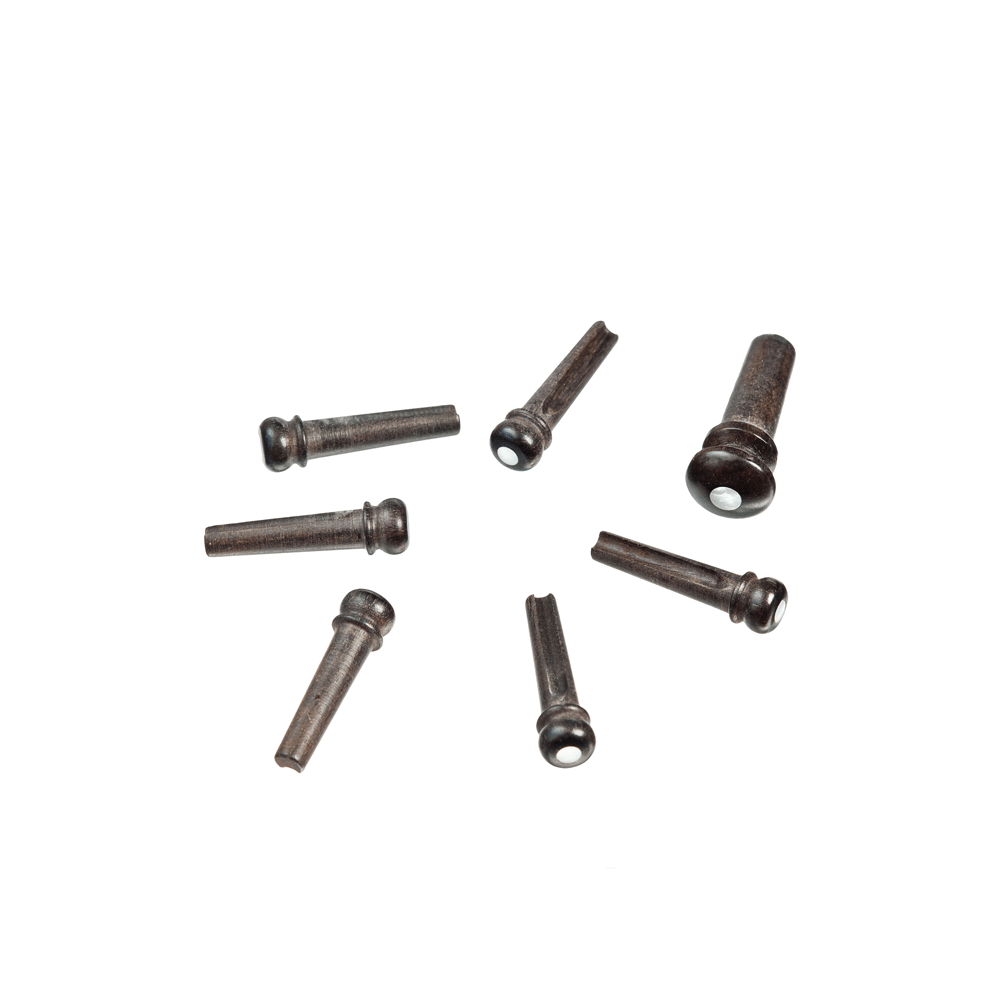 D'Addario Ebony Bridge Pins with End Pin Set, Pearl Inlay
