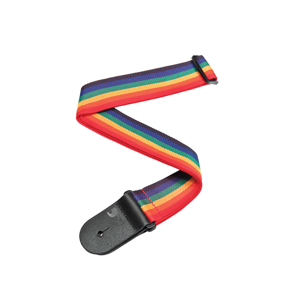 D'Addario Polypropylene Guitar Strap, Rainbow