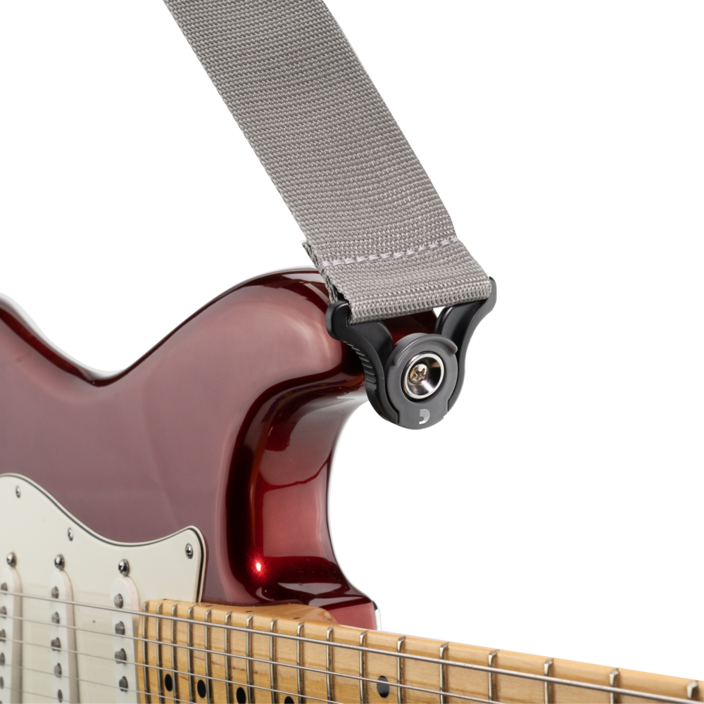 D'Addario Auto Lock Polypro Guitar Strap, Silver