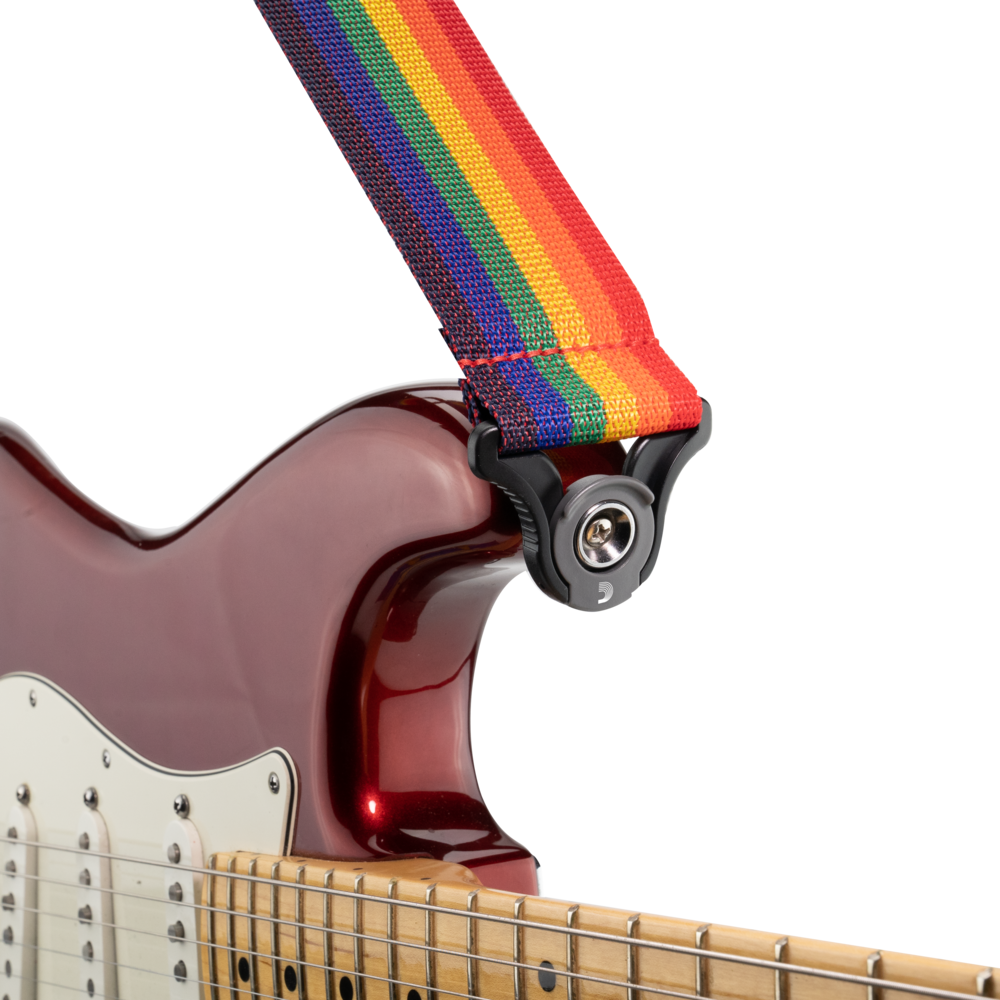 D'Addario Auto Lock Polypro Guitar Strap, Rainbow