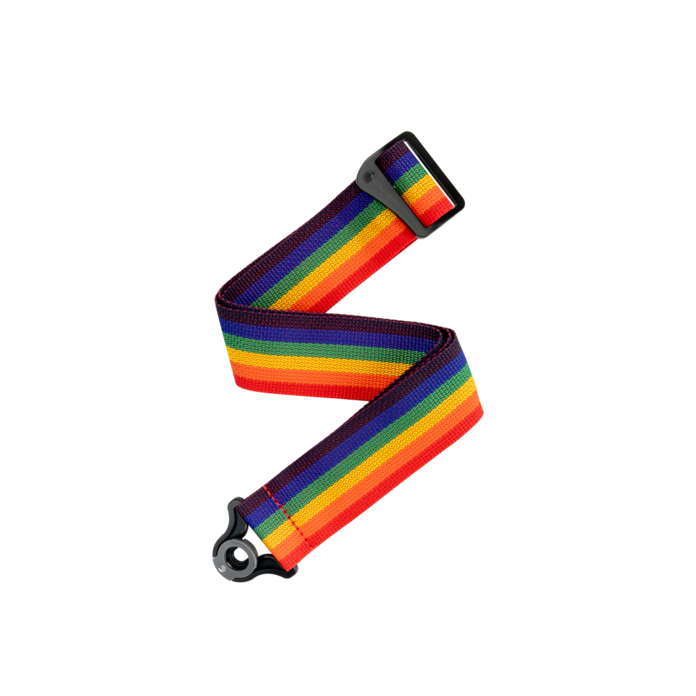 D'Addario Auto Lock Polypro Guitar Strap, Rainbow