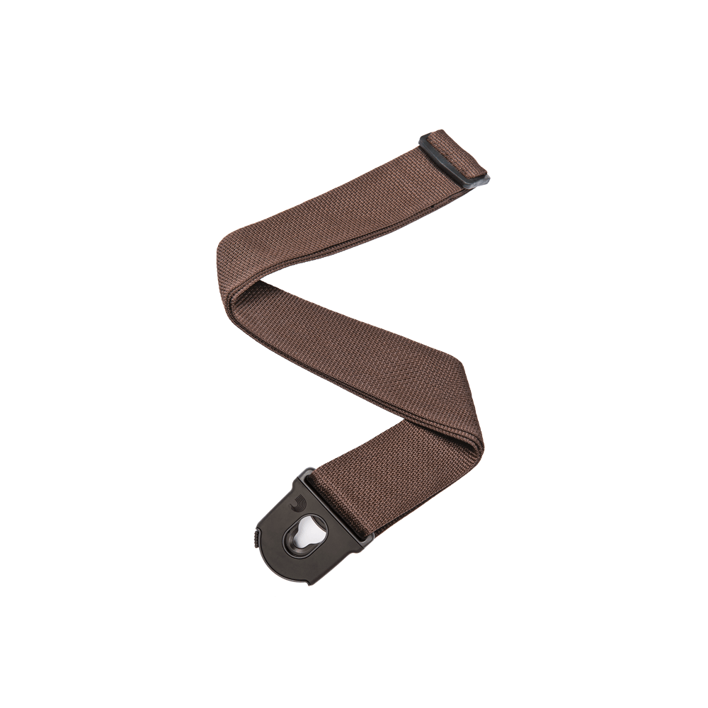 D'Addario Planet Lock Guitar Strap, Polypropylene, Brown
