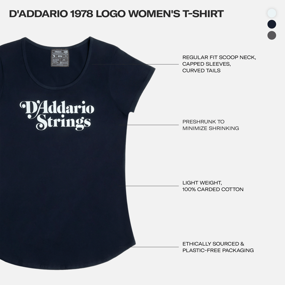 D'Addario Strings 1978 T-Shirt Navy L