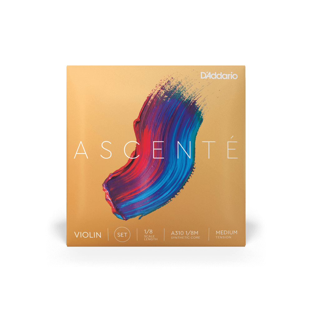 D'Addario Ascenté Violin String Set, 1/8 Scale, Medium Tension