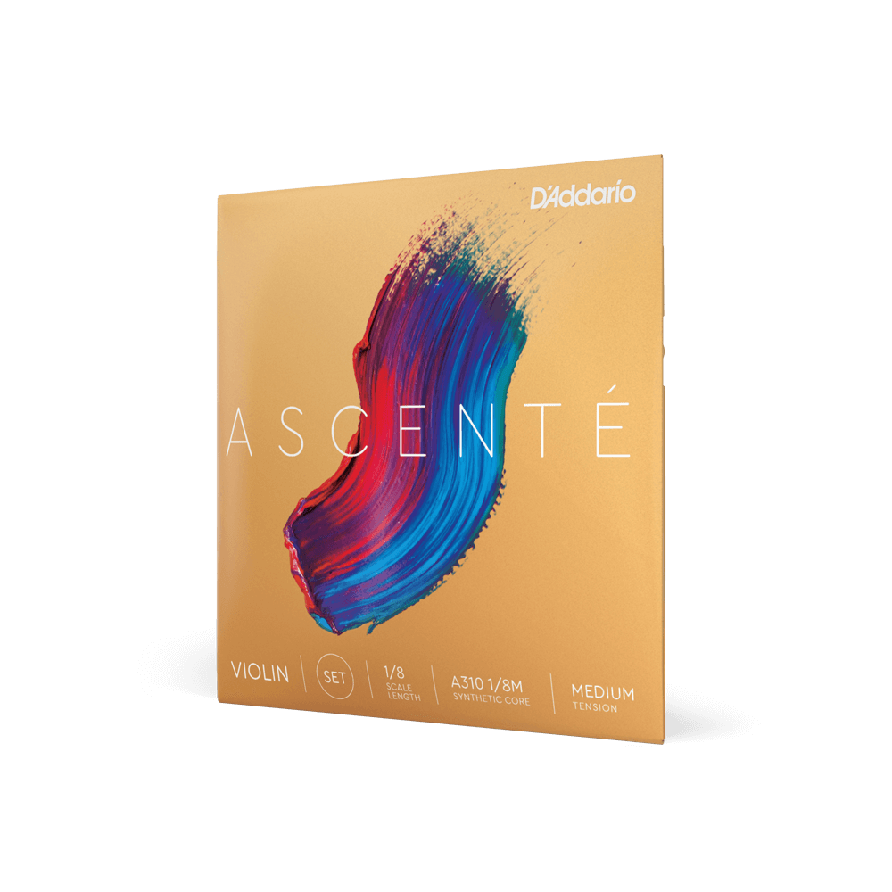 D'Addario Ascenté Violin String Set, 1/8 Scale, Medium Tension