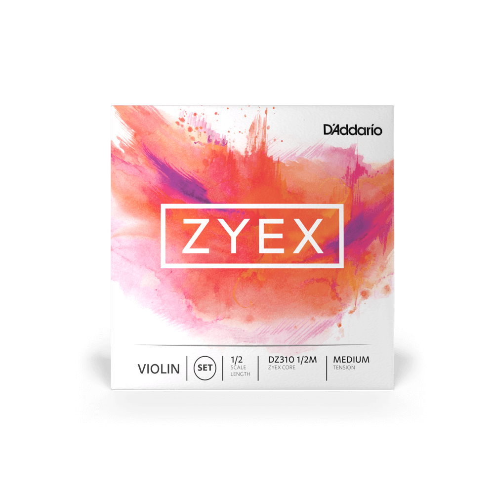 D'Addario Zyex Violin String Set, 1/2 Scale, Medium Tension